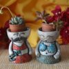 vasi porta piante in ceramica raku sirena e marinaio