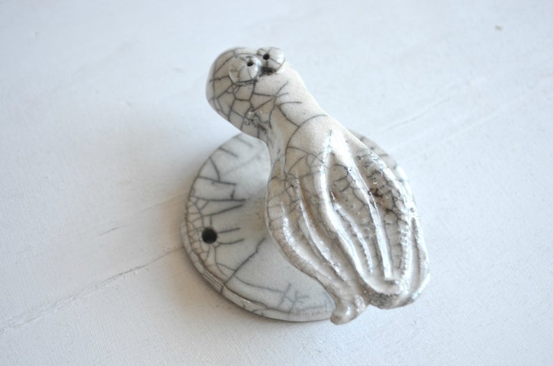 Gancio Polipo ganci appendiabiti in ceramica raku