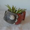 vaso porta piante ceramica raku pesce