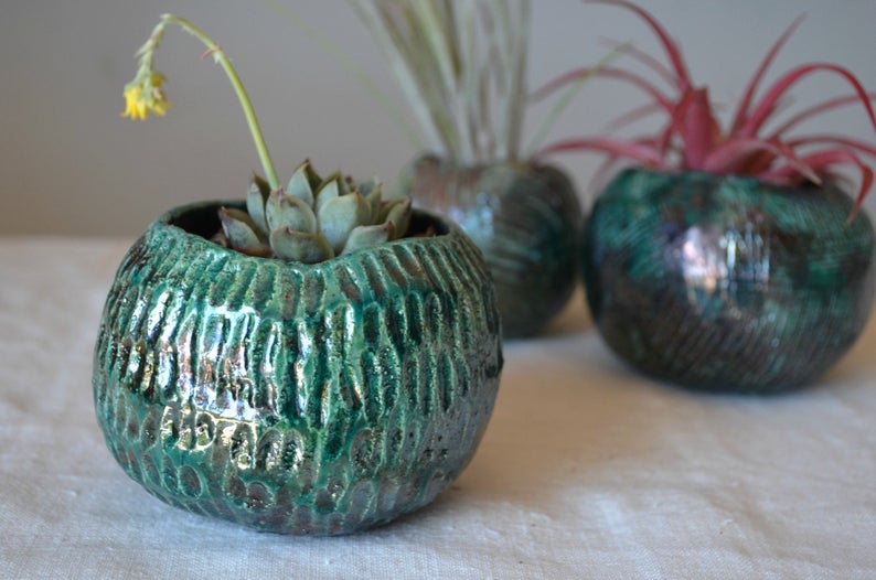 Vasi1 Set 3 vasi in ceramica raku