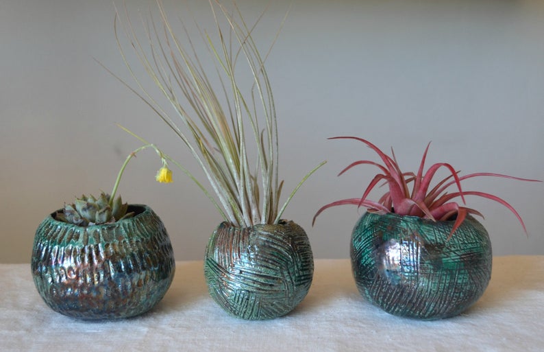 Vasi2 Set 3 vasi in ceramica raku