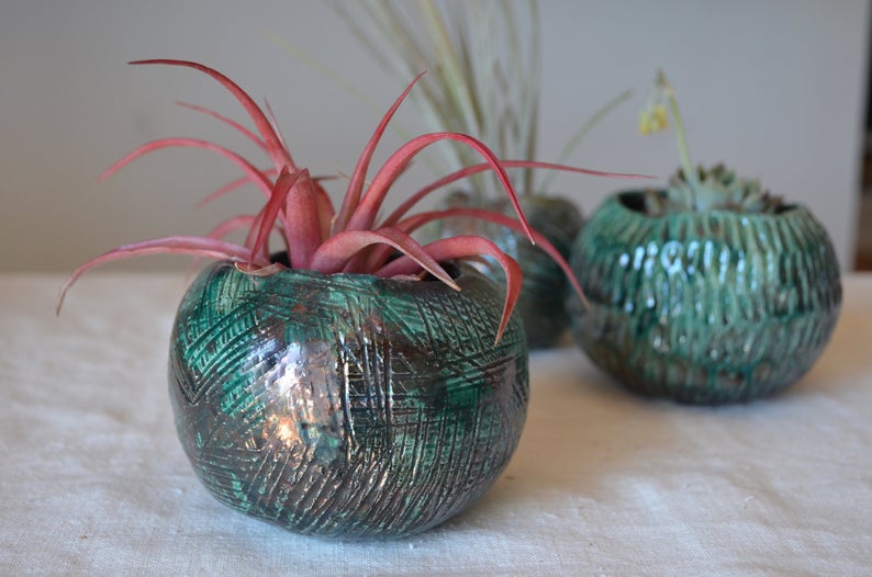 Vasi6 Set 3 vasi in ceramica raku