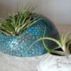 Vaso porta piante in ceramica raku turchese