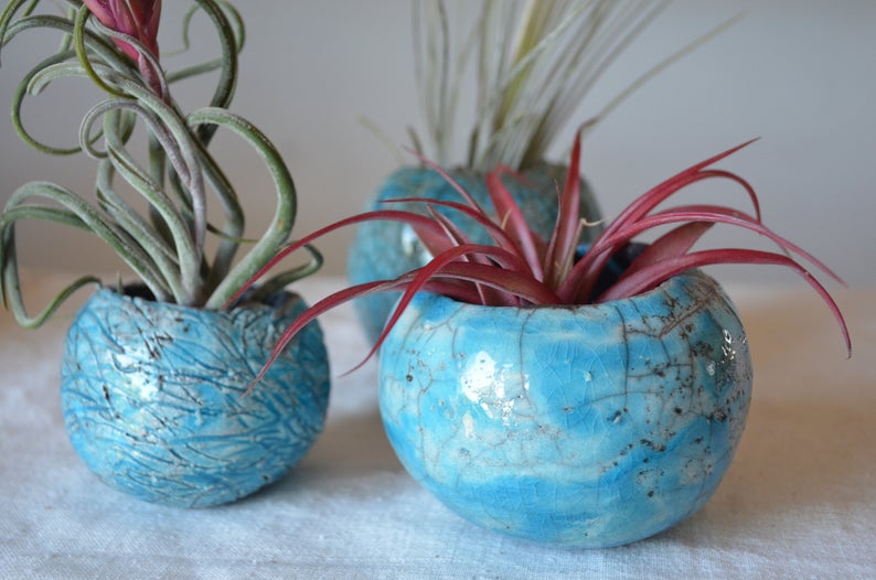 Vaso in ceramica raku3 set 4 vasi porta piante in ceramica raku