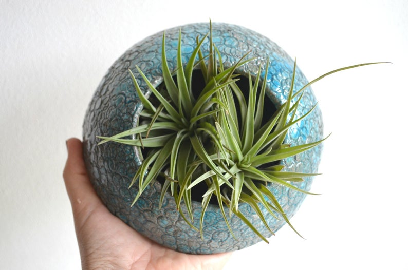 Vaso2 Vaso porta piante in ceramica raku turchese