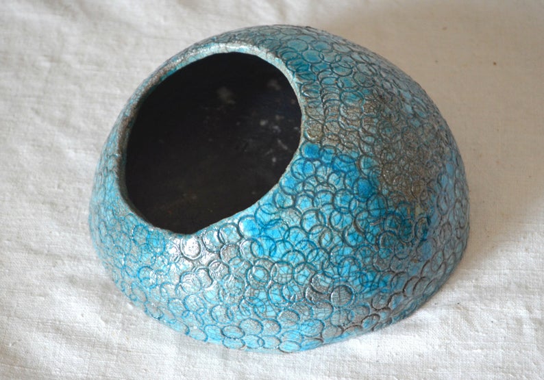 Vaso4 Vaso porta piante in ceramica raku turchese