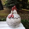 gallina porta biscotti in ceramica raku