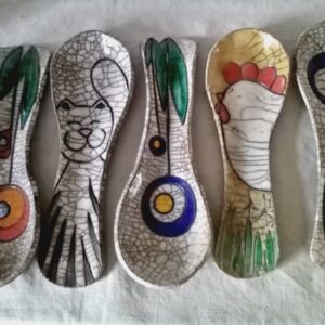 Poggiamestolo in ceramica raku